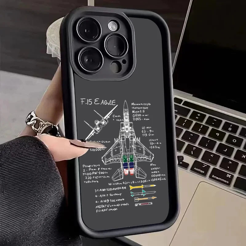 Inspired by Airplane Stylish Pattern Soft TPU Phone Case for iPhone 16 Pro Max 15 Plus 14 13 12 11 16E 17 Air X XR XS 8 7 Cover