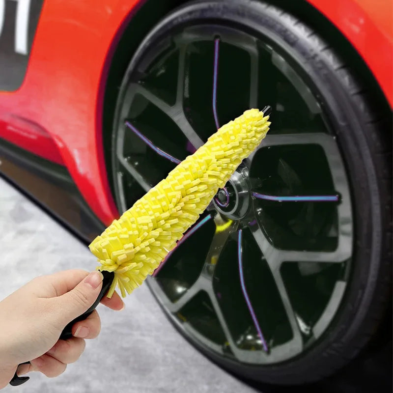 Sponge Tire Gap Cleaning Brush, Wheel Hub Brush, Steel Bell Brush, Multifunctional Car Wash Brush Wheel Brush Car Cleaning Tools