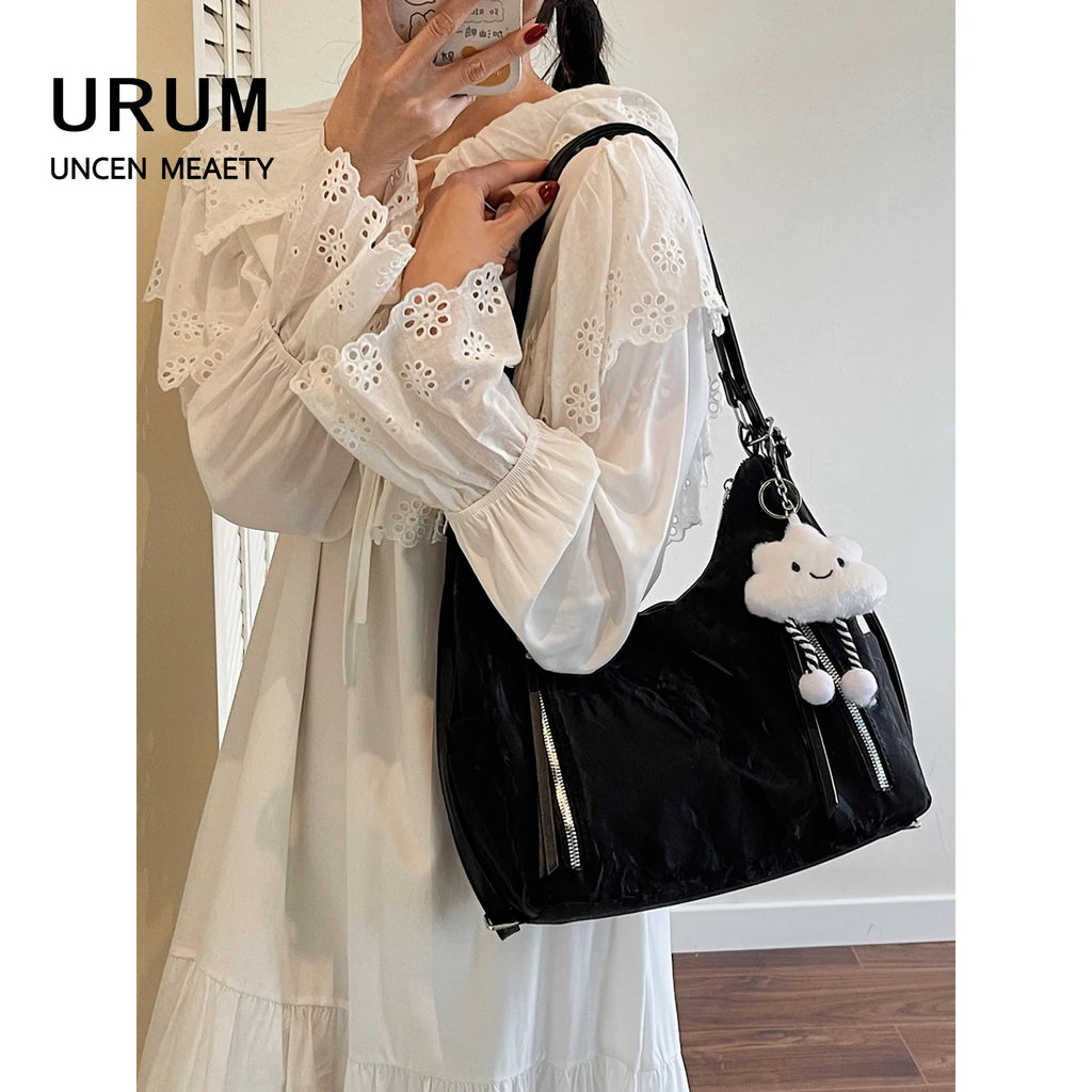 New 299 Multi-Functional Double Shoulder Underarm Bag Women's 2026 New Style Soft PU Square Shape Handbag Tote Bag Crossbody Bag
