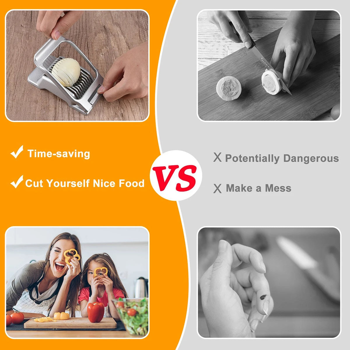 Egg Slicer Heavy Duty Metal Boiled Eggs Cutter Aluminum Alloy Manual Cutting Ham Mushroom Strawberry Soft Fruit Kitchen Gadgets
