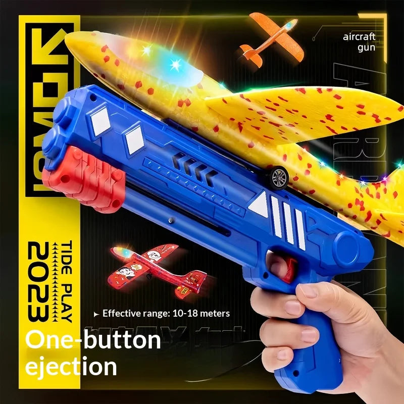 Catapult Foam Plane Launcher Hand Held Foam Glider Airplane Outdoor Flying Toy For Park Yard Activity For Teenagers Adults