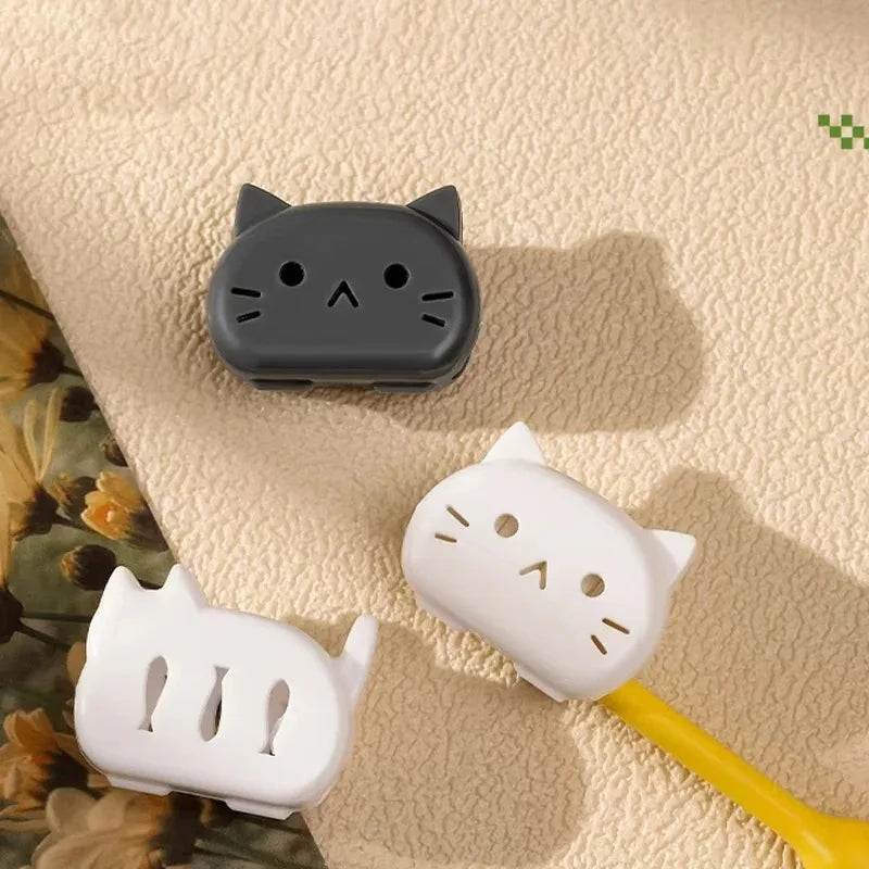 4Pcs Cat Toothbrush Cover Travel Toothbrush Case Cute Kitty Toothbrush Head Protector Portable Hygienic Storage Box for Toothb