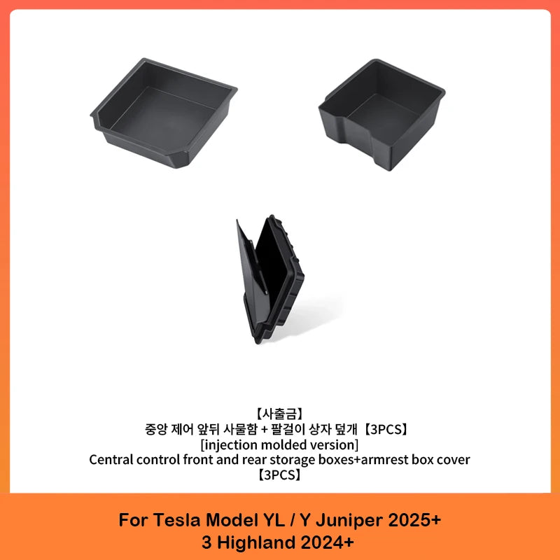 For Tesla Model YL Y Juniper Launch Model 3 Highland Armrest Hidden Magnetic Storage Box Car Interior Organizers Case