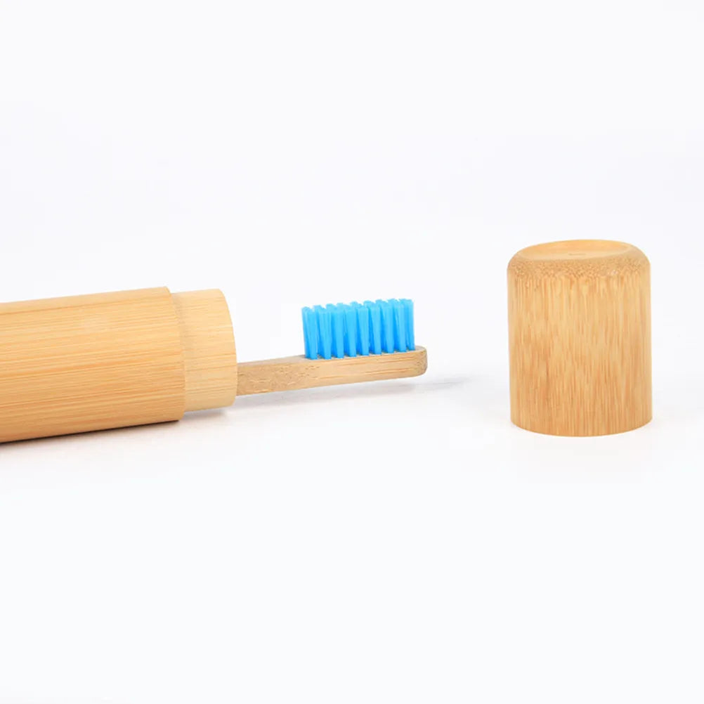 1Pcs Toothbrush Protection Case Compact Bamboo Design Prevents Bristle Damage Travel Camping Hiking Portable Holder Tube