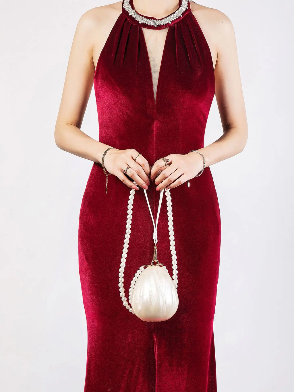 Chic Women Acrylic Cake Bag Cute Pearl Evening Clutch Bag Beading Pearl Purse For Wedding Party Luxury shoulder Handbag Designer