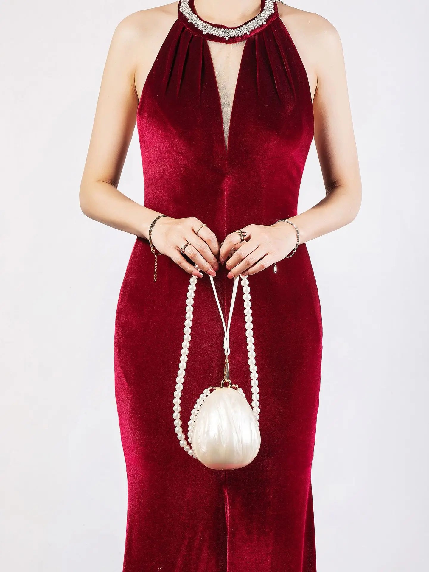 Chic Women Acrylic Cake Bag Cute Pearl Evening Clutch Bag Beading Pearl Purse For Wedding Party Luxury shoulder Handbag Designer