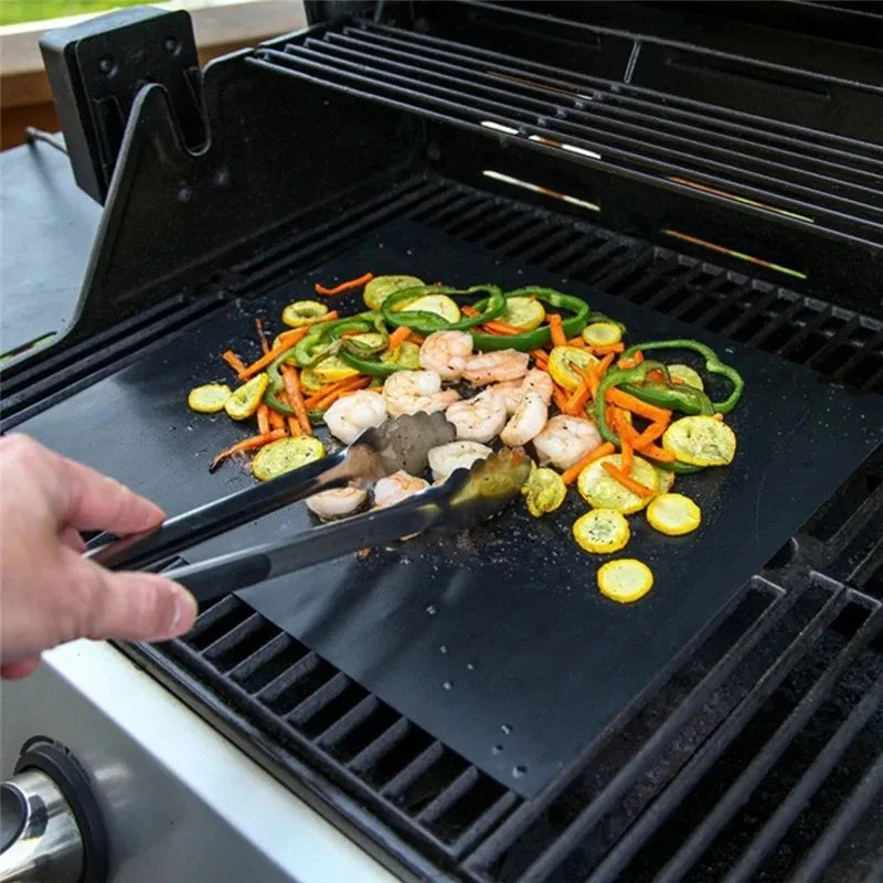 1-10pcs Non Stick BBQ Grill Mat 40*33cm Baking Mat BBQ Tools Cooking Grilling Sheet Heat Resistance Easily Cleaned Kitchen