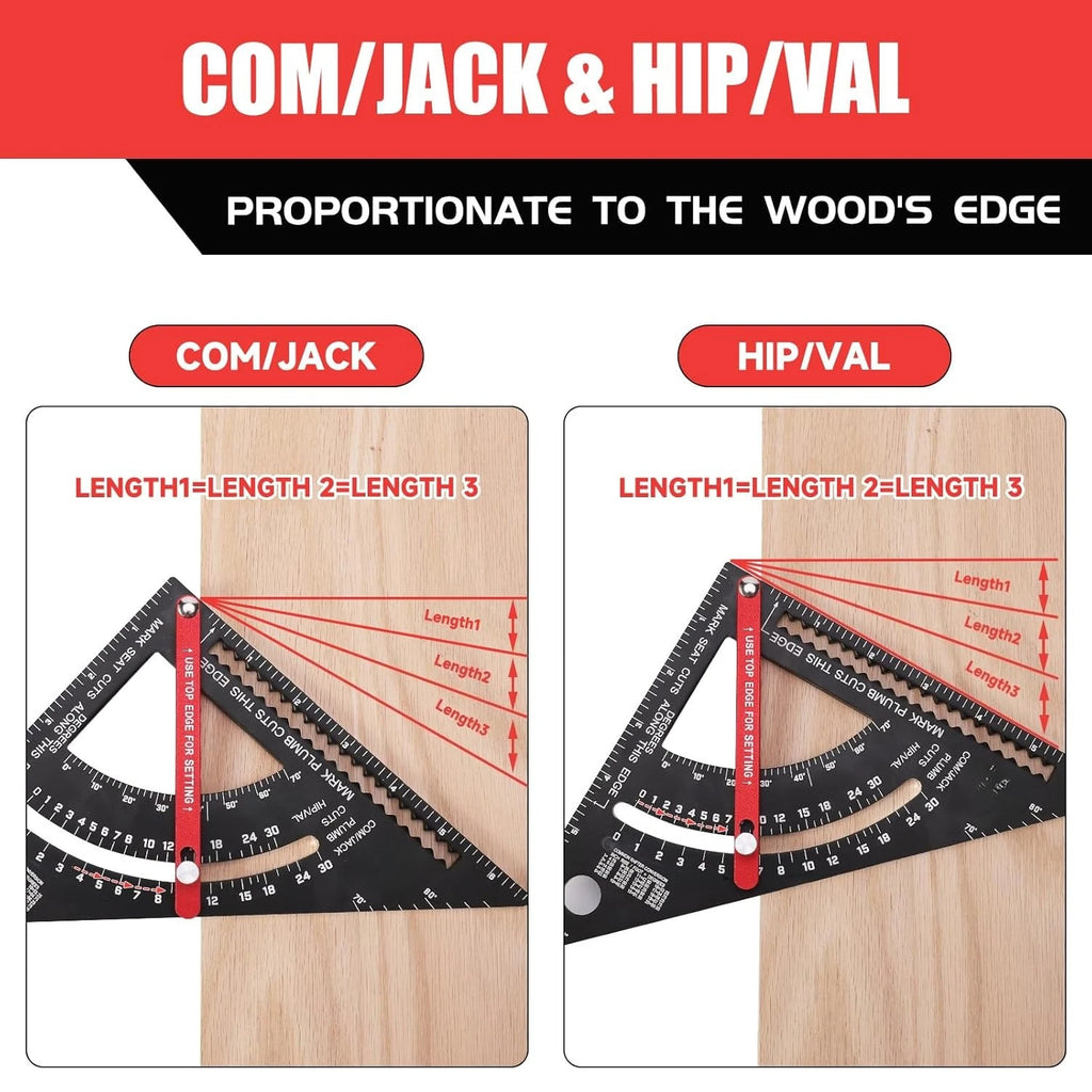 7Inch Carpentry Triangle Ruler Adjustable Multi Function Carpenter Layout Square Woodworking Tools Square Measuring Ruler