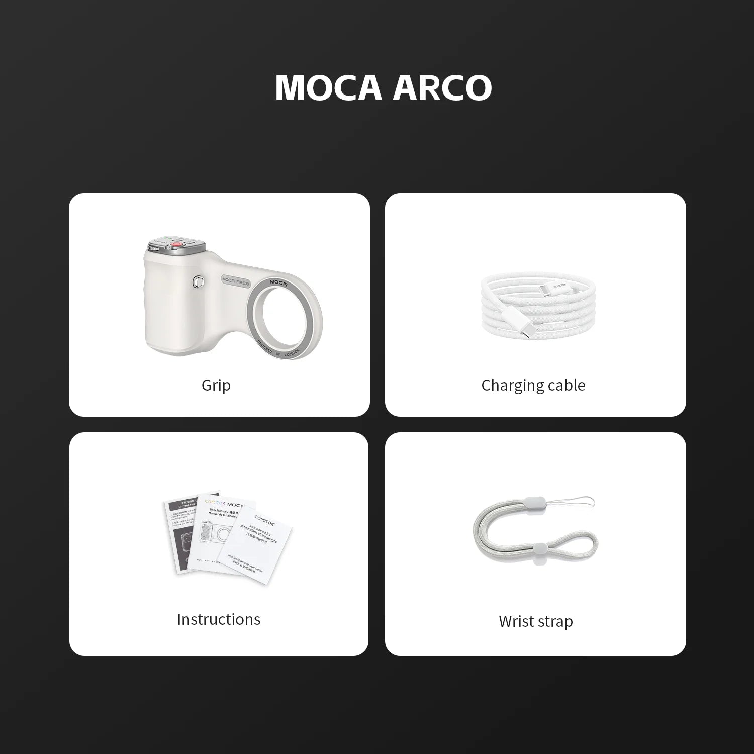 COMITOK MOCA ARCO Magnetic Camera Grip for iPhone  Series Detachable Remote iOS17/18/26 Handle Holder for Vlog Recording Selfie