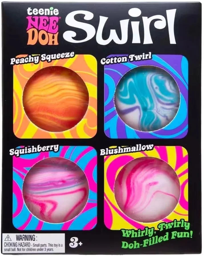 Hot 4Pcs Swirl NeeDoh Teenie Stress Balls Ultra Squishy Moldable Sensory Fidget Toy Blind Box Anti-Stress Relief for Adults