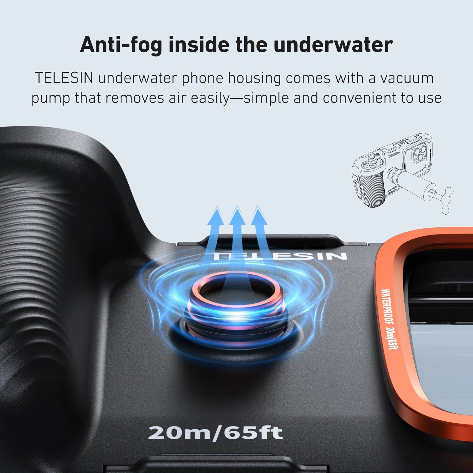 TELESIN Underwater Snorkeling Diving Phone Waterproof Case Universal Underwater Photo & Video Diving Housing Handle Grip