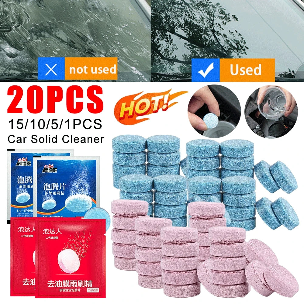 20-1PCS Car Solid Cleaner Windscreen Cleaner Effervescent Tablet Auto Wiper Glass Solid Cleaning Concentrated Tablets