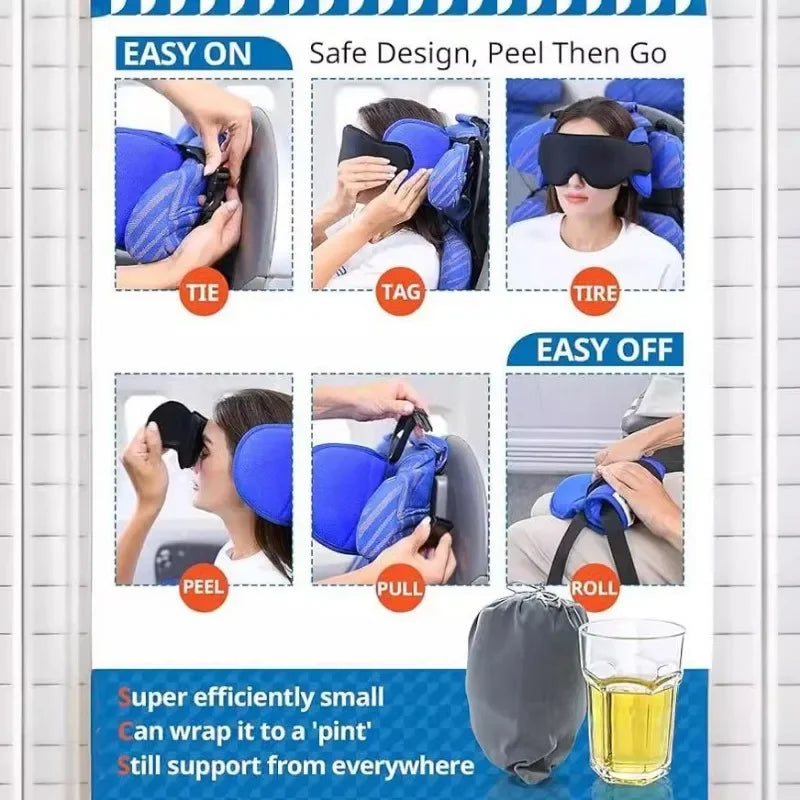 New light-blocking 3D sleep eye mask memory foam multi-functional travel pillow with eye mask without eye pressure