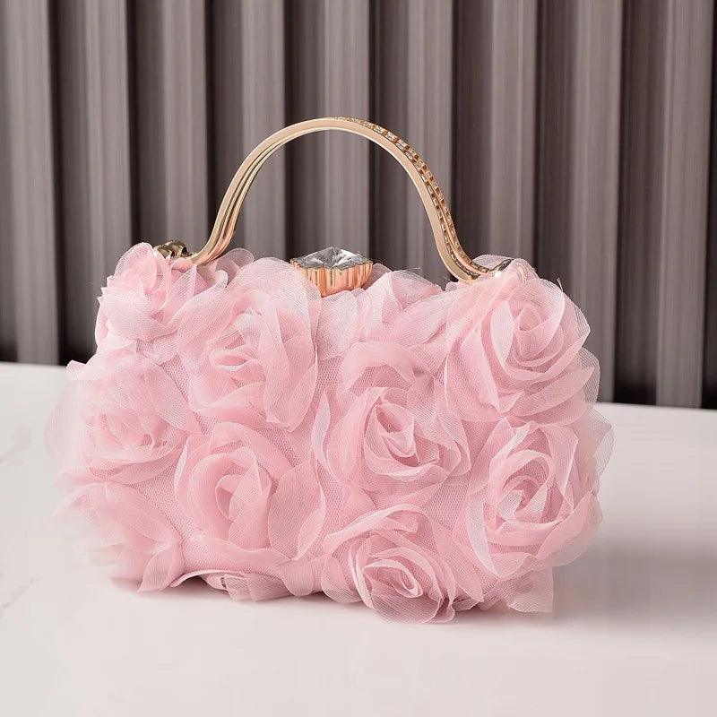 Popular floral evening bag for brides, wedding dress, white gown bagpartybag