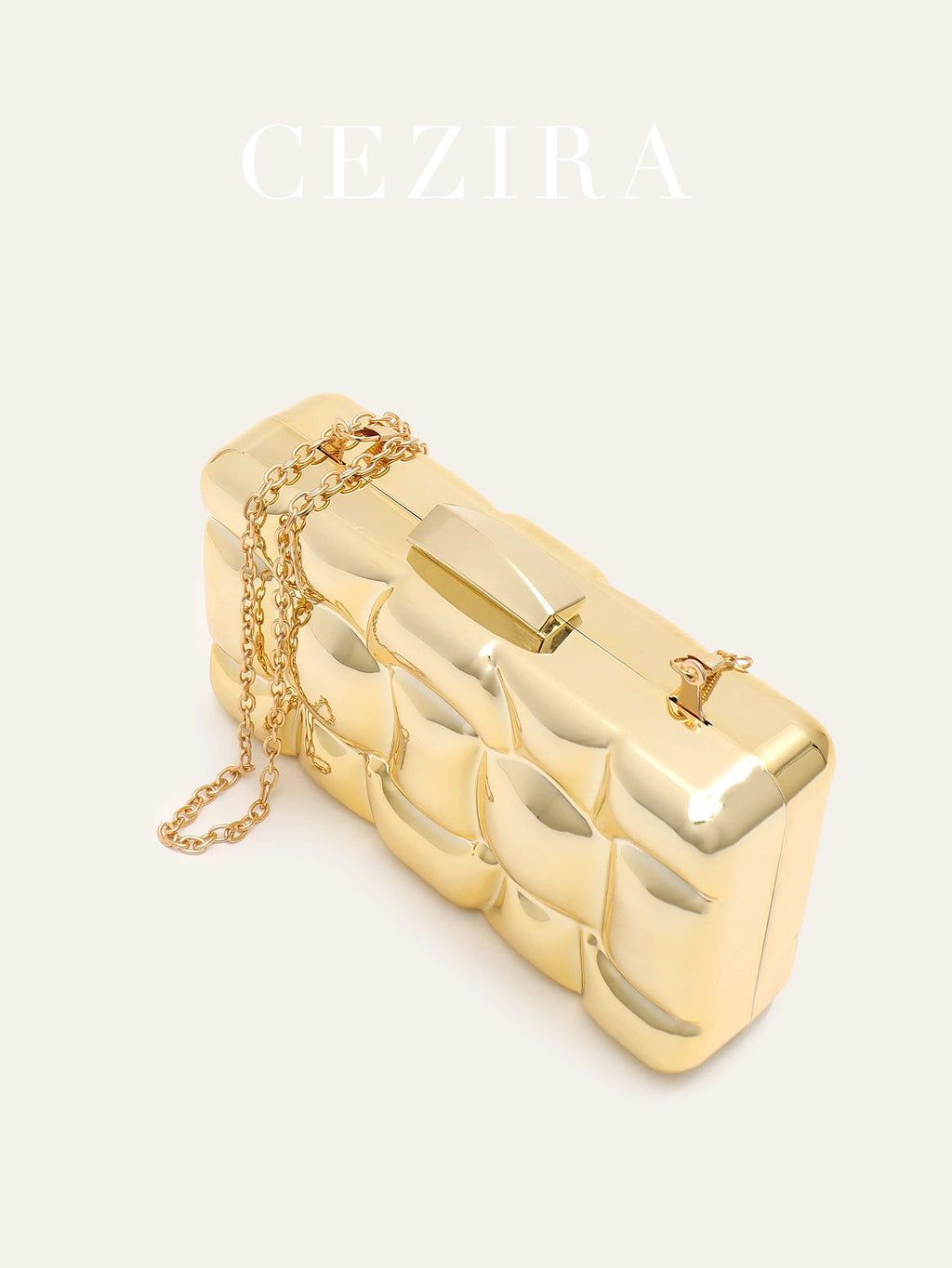 CR Brand Fashion Chic Design Clutch for Women Glamorous Luxury Evening Bag Hard-case Long Chain Purse for Dinner Party Banquet