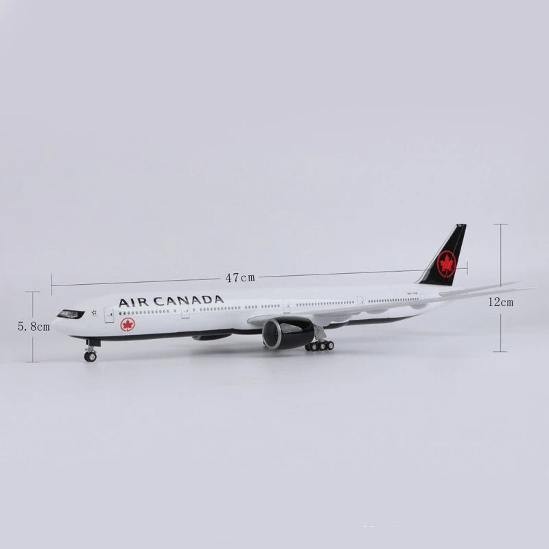 Model Aircraft Canada Airlines Model Toy 777 B777 1/157 Scale 47cm Airplane Model W Light &Wheel Diecast Plastic Resin Plane
