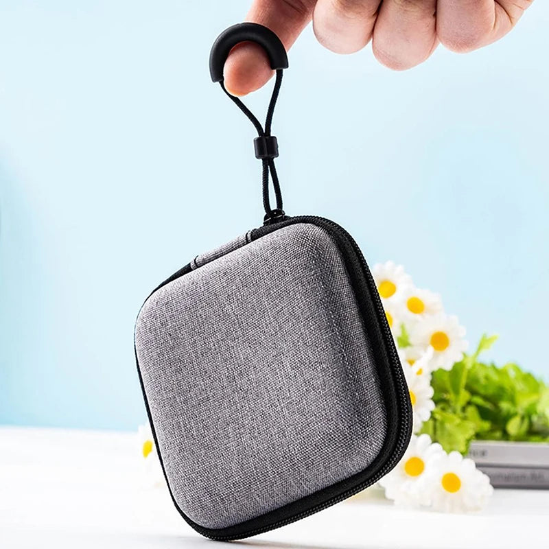 1Pc Portable Shockproof Headphone Case Earphone Bag Headset Storage Bag Hard Shell Earphone Accessories Memory Card USB Cable