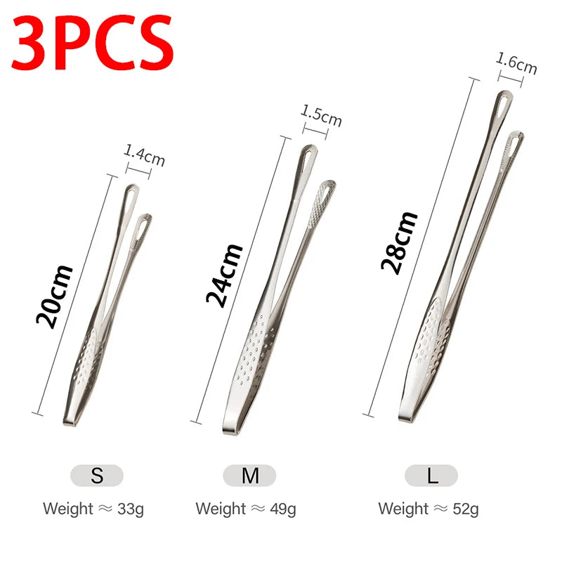 Stainless Steel Kitchen Tongs BBQ Grill Meat Barbecue Tongs Clip Food Utensils Cooking Tweezers Food Tongs CFQJ002