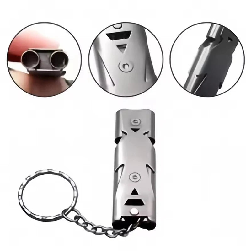 Survival Whistle Keychain–High Decibel, Outdoor Emergency Whistle, Camping&Hiking–Double Tube Design, Loud Safety Alarm Portable