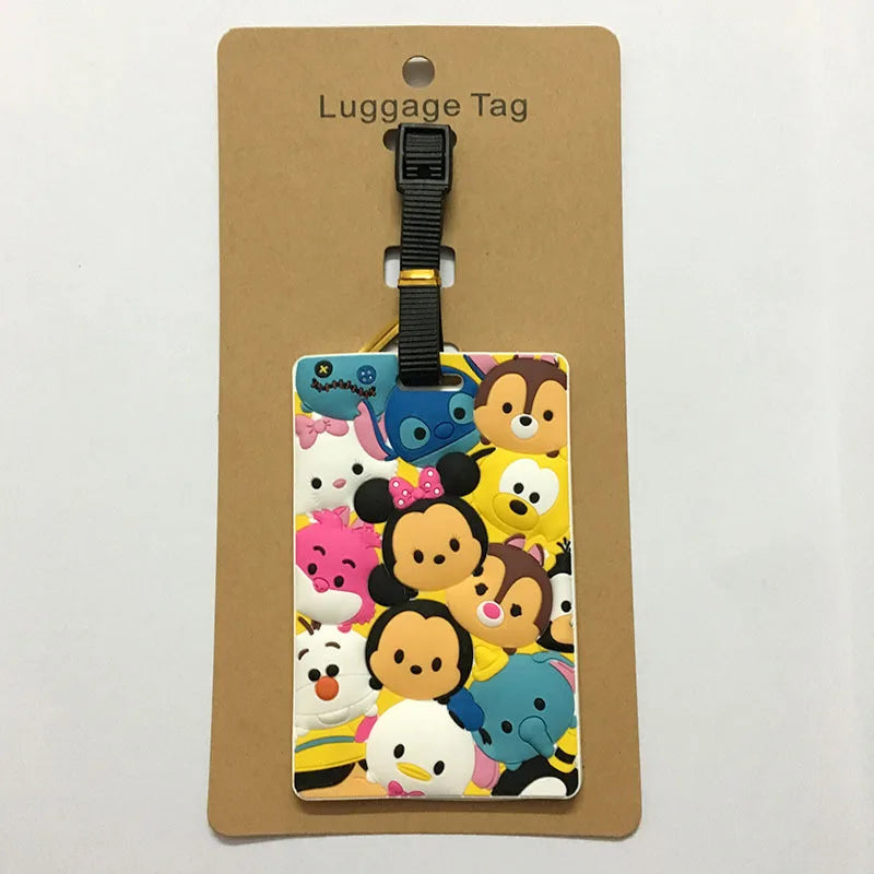 Classic Mickey Mouse Travel Accessories Luggage Tag Silica Gel Suitcase ID Addres Holder Baggage Boarding Tag Portable Label