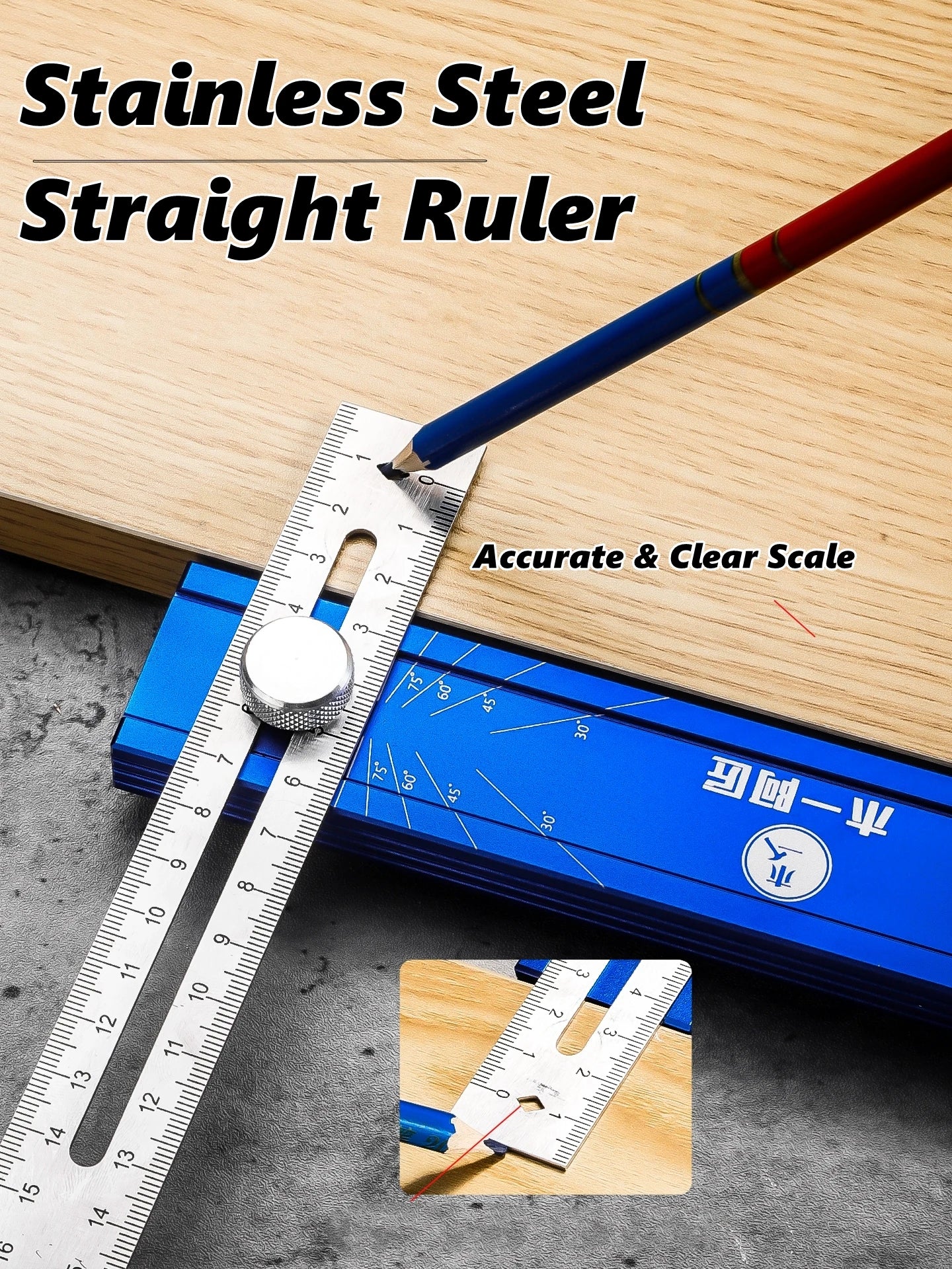 Scriber Marking Tools Multiple Angled Positioning Ruler Multi Angle Finder Gauge High Precise Bubble Level and Limit Marker