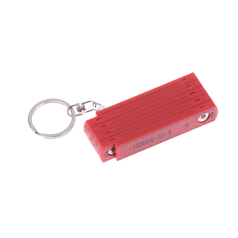 1Pc  For Travel Woodworking Bricklaying Home 0.5 Meter 10 Fold Keychain DIY Plastic High Precision Folding Ruler Can Be Stored