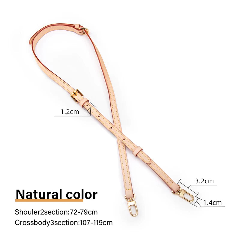 CRAZYSMITH Bag Strap for LV Speedy 20 25 30 Shoulder Straps 100% Genuine Leather Adjustable Crossbody Long Bags Belt 120cm Acces
