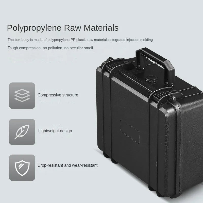 Thickened Plastic Hard Case Portable Equipment Hardware Toolbox Large-Capacity Instrument Storage Box With Sponge PP Suitcase