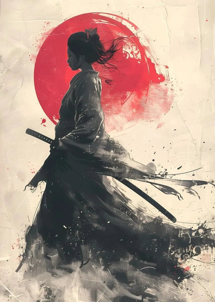 Japanese Samurai Geisha Umbrella Bonsai Sakura Art Poster Landscape Canvas Painting Wall Prints Picture for Room Home Decor