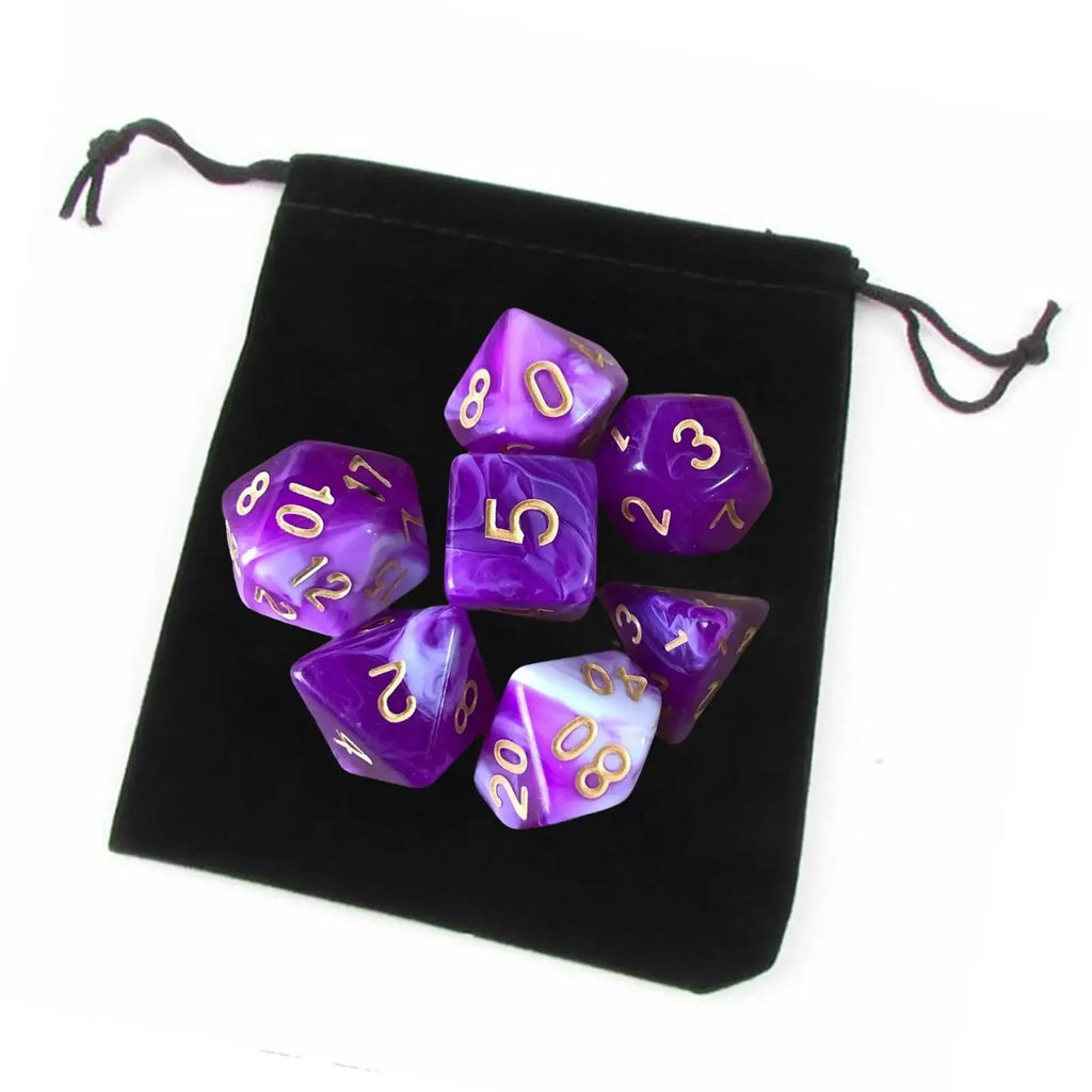 Acrylic Polyhedral Dices Set, D8 D10 D12 D20 Bar Toys with Pouch for DND RPG Role Playing Board Game Math Teaching