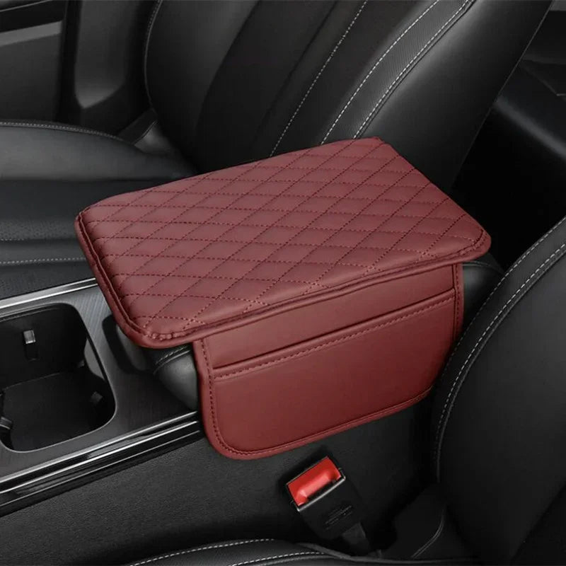 1pc Car armrest box with height pad and side storage bag multifunctional armrest pad