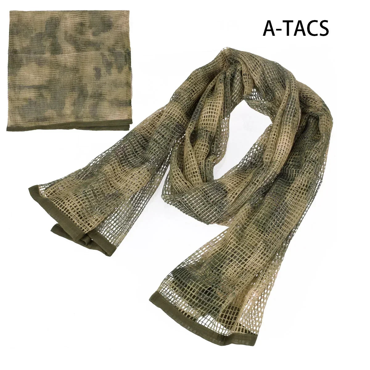 Camouflage Netting Scarf Sniper Veil Camo Mesh Face Scarf Veil Shemagh Head Wrap for Outdoor Camping Hiking Hunting Scarves