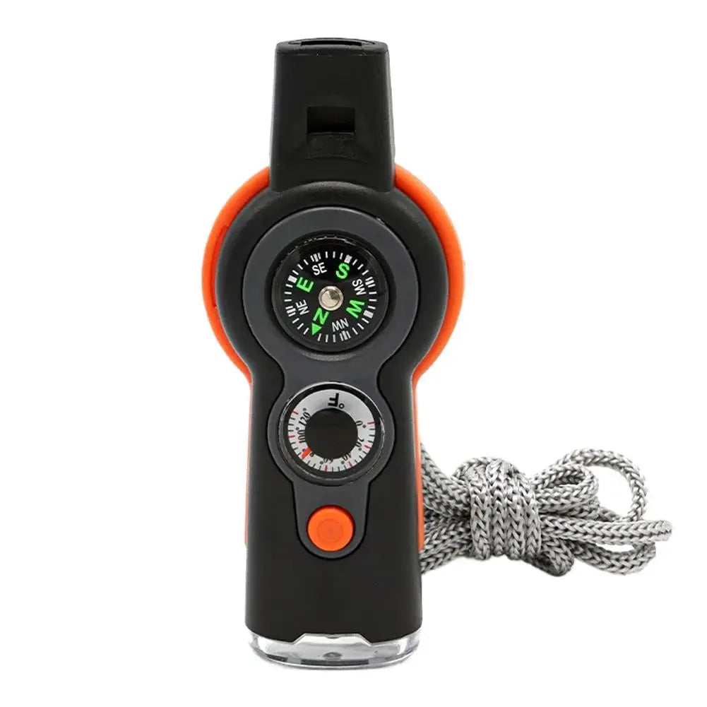 7 in 1 Emergency Survival Whistle Compass Thermometer Referee Cheerleading Whistle Sporting Goods Camping Hiking Outdoor Tools