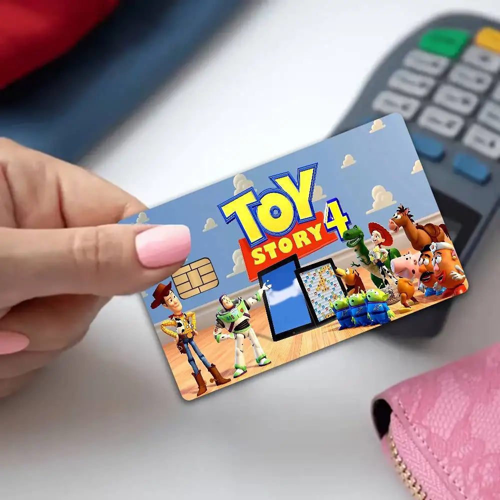 Cartoons Animations T-Toy Story 2024 Anime Cartoon Skin Stickers Film Tape Case For Big Credit Debit Card Front Side