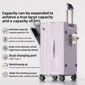 KLQDZMS Luggage Front Opening Boarding Box Large Capacity Trolley Case 20"22"24"26"28"30 Inch Strong and Durable Suitcase
