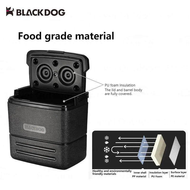 BLACKDOG Cooler Box 17L PP Ice Box 48h Keep Fresh Outdoor Travel  And Camping Food Beers Ice Bucket Fridge Fishing Box Storage