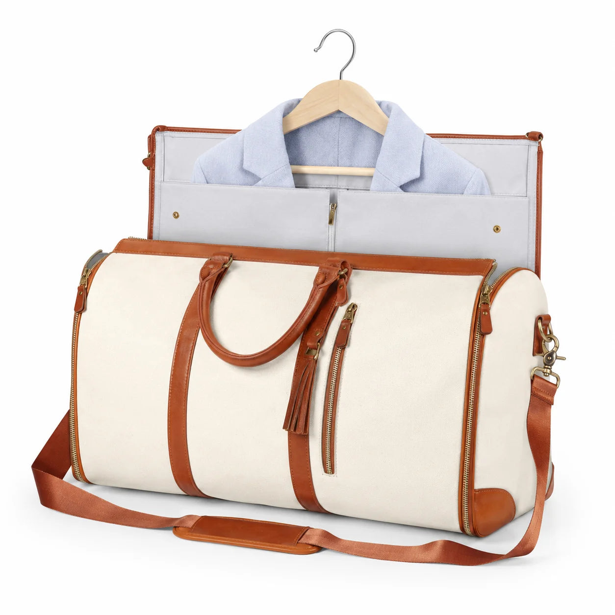 2 in 1 Convertible Garment Duffel Bag for Men Business Travel Suit Bag Large Capacity Weekend Overnight Bag with Shoulder Strap