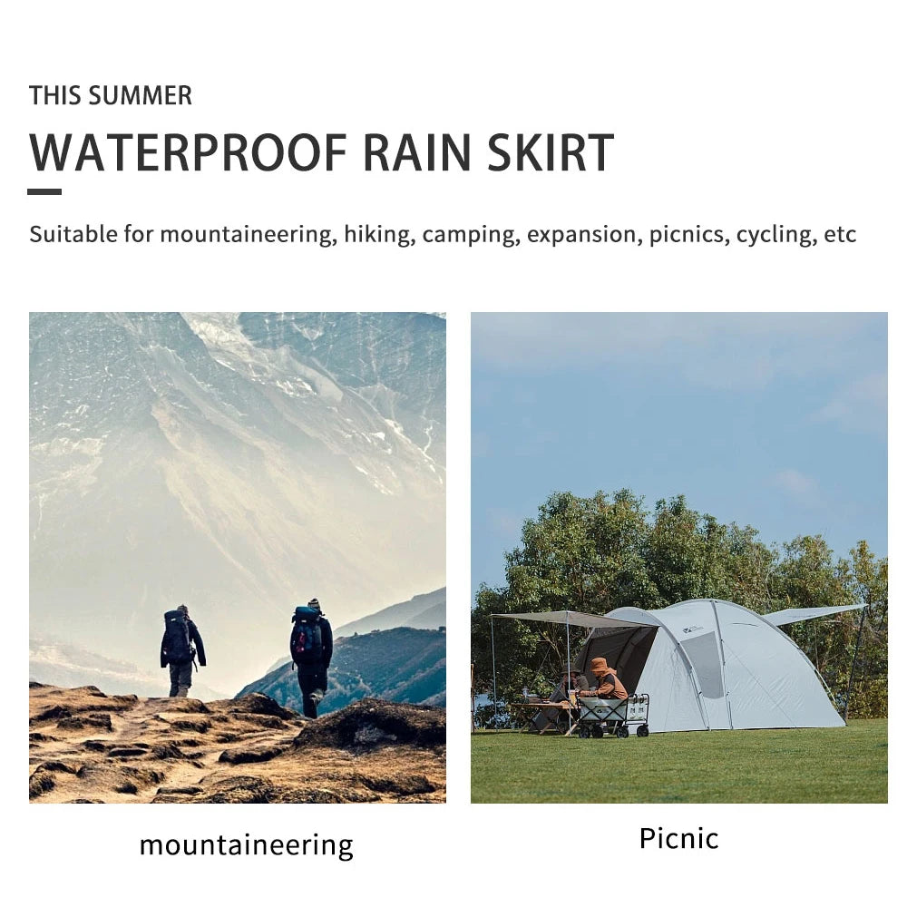 Lightweight Long Rain Kilt Waterproof Skirt Pants Trousers Silicone Coating Rain Gear Rainwear For Outdoor Hiking Camping