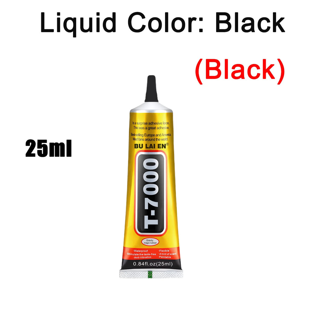 50pcs T-7000 Mobile Phone Screen Strong Black Glue Waterproof Adhesive, Universal Screen Border Bonding Agent Tablet Screen Plastic DIY Adhesive With Precision Applicator.