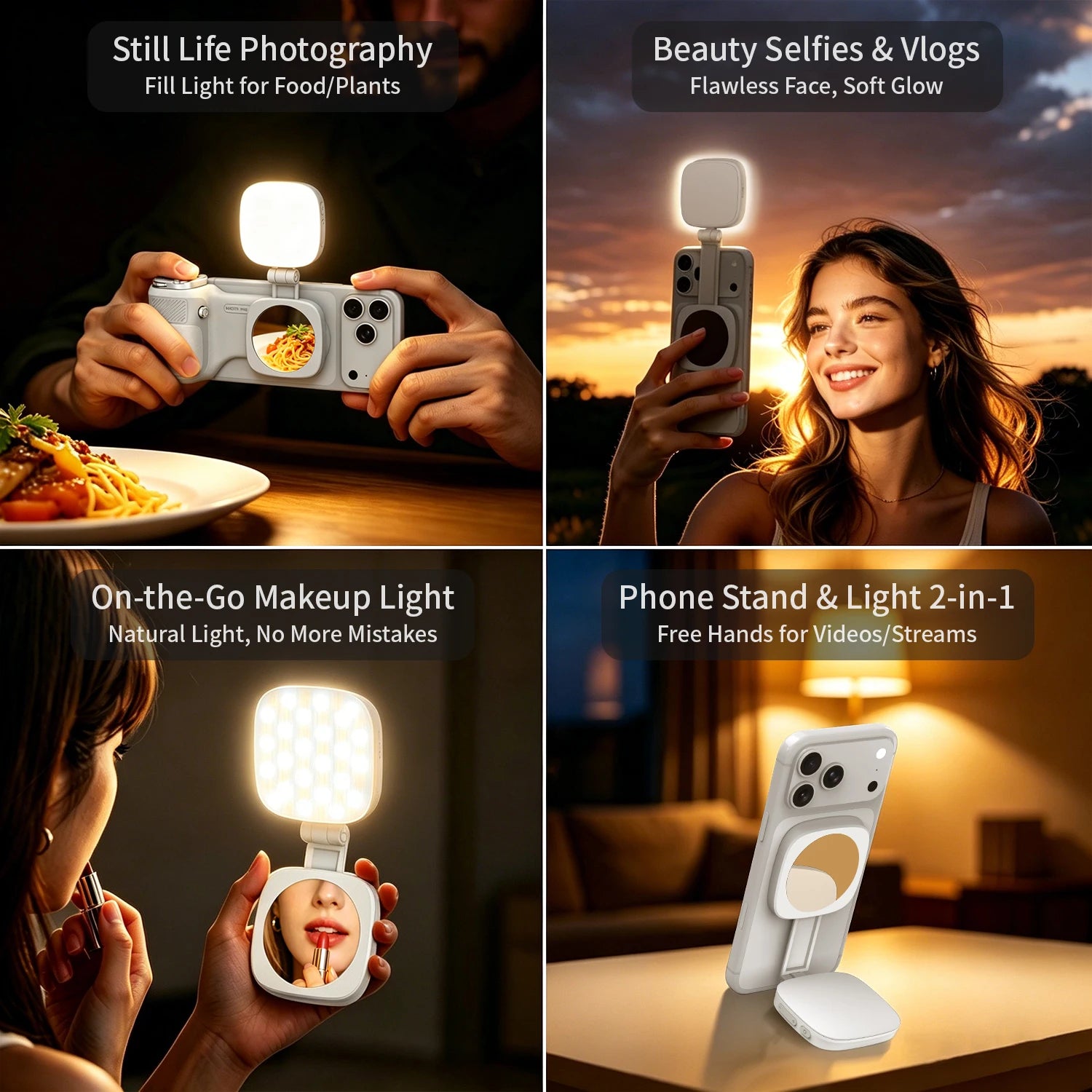 COMITOK ARCO BINER Magnetic Phone Camera Grip with Light for iPhone 17 Detachable Remote Ergonomic Holder for Selfie Vlog Video