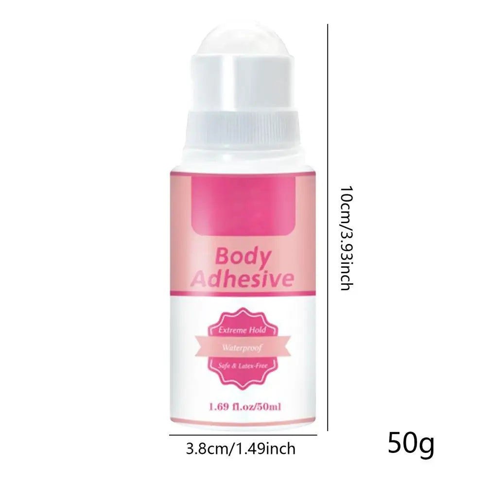 Anti-Slip Glue Roll On Skin Adhesive For Clothing Dress Body Skin Anti-exposure Bra Non-slip Fixed Sweat-Resistant Invisible
