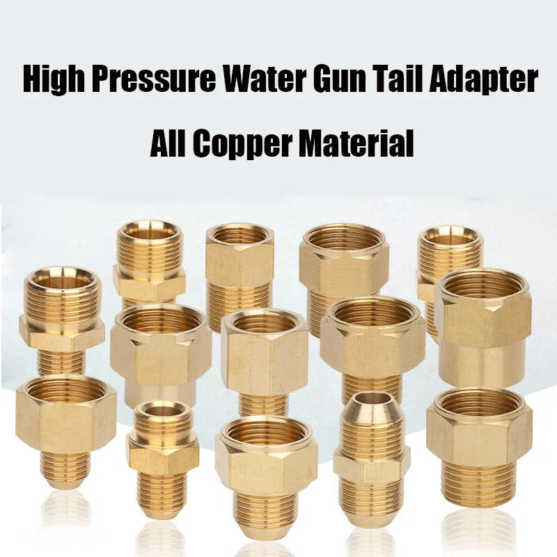 Reducing Brass Fitting 3/8" 1/2" M14 M18 M22 Thread Connector Male Female Adaptor Pressure Washer Gun Hose Connector