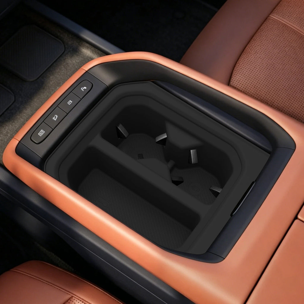 for 2027 Kia Telluride Low Base Trim Center Console Cup Holder Full Wrap Silicone Drinks Car Interior Accessories Black