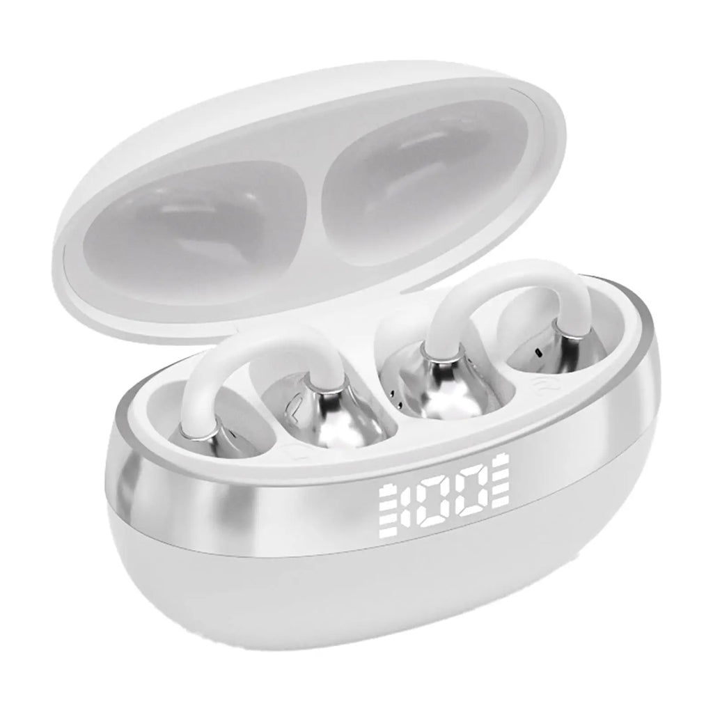 Clip-On Open Ear Wireless Bluetooth Headphones,Bluetooth 6.0 Sports Earphones with 60-Hour Battery, Comfortable Wearing,HD Call