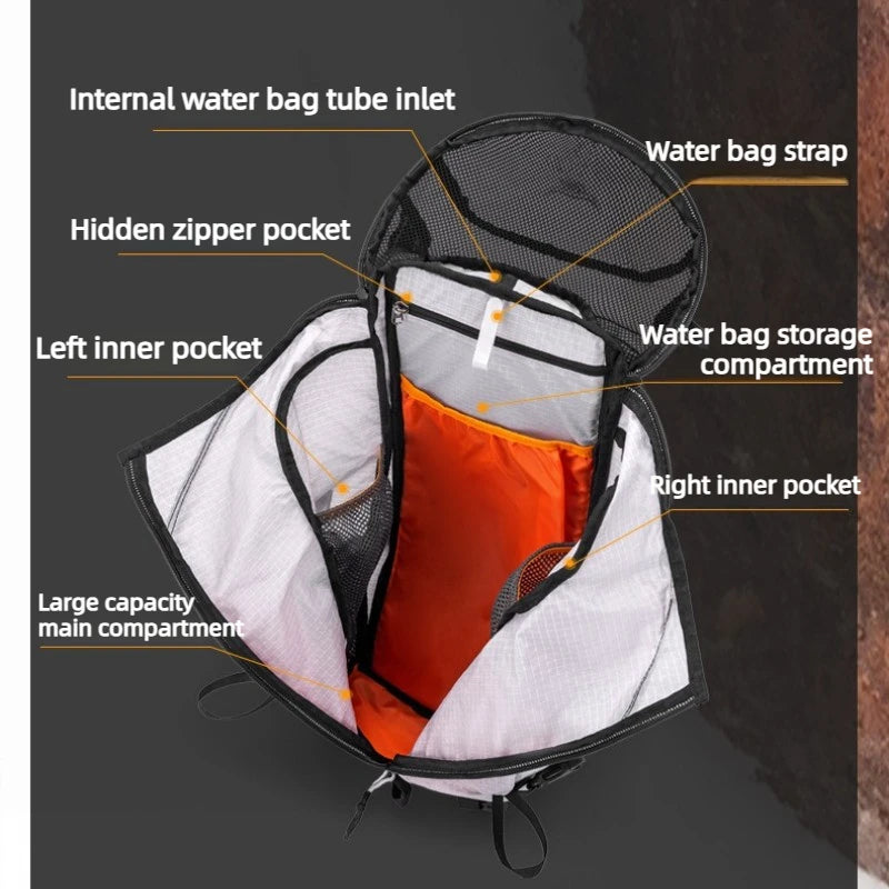 Lightweight Large Nylon Backpack Zipper Closure Fashionable Waterproof Design for Outdoor Travel Hiking Mountaineering Climbing