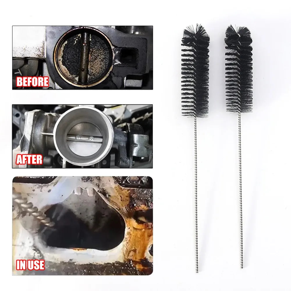 27cm Car Cylinder Cleaning Brush 3cm Diameter Nylon Engine Piston Carbon Deposit Remover Tool for Power Drill Anti Wear Bristles