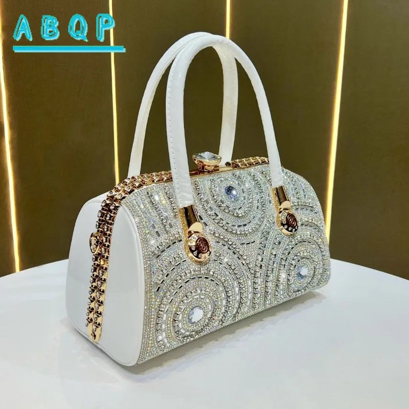 New Dinner Handbag Luxury Brand Diamond-encrusted Sparkling Dinner Party Handbag Fashion Trend Women's Shoulder Crossbody Bag