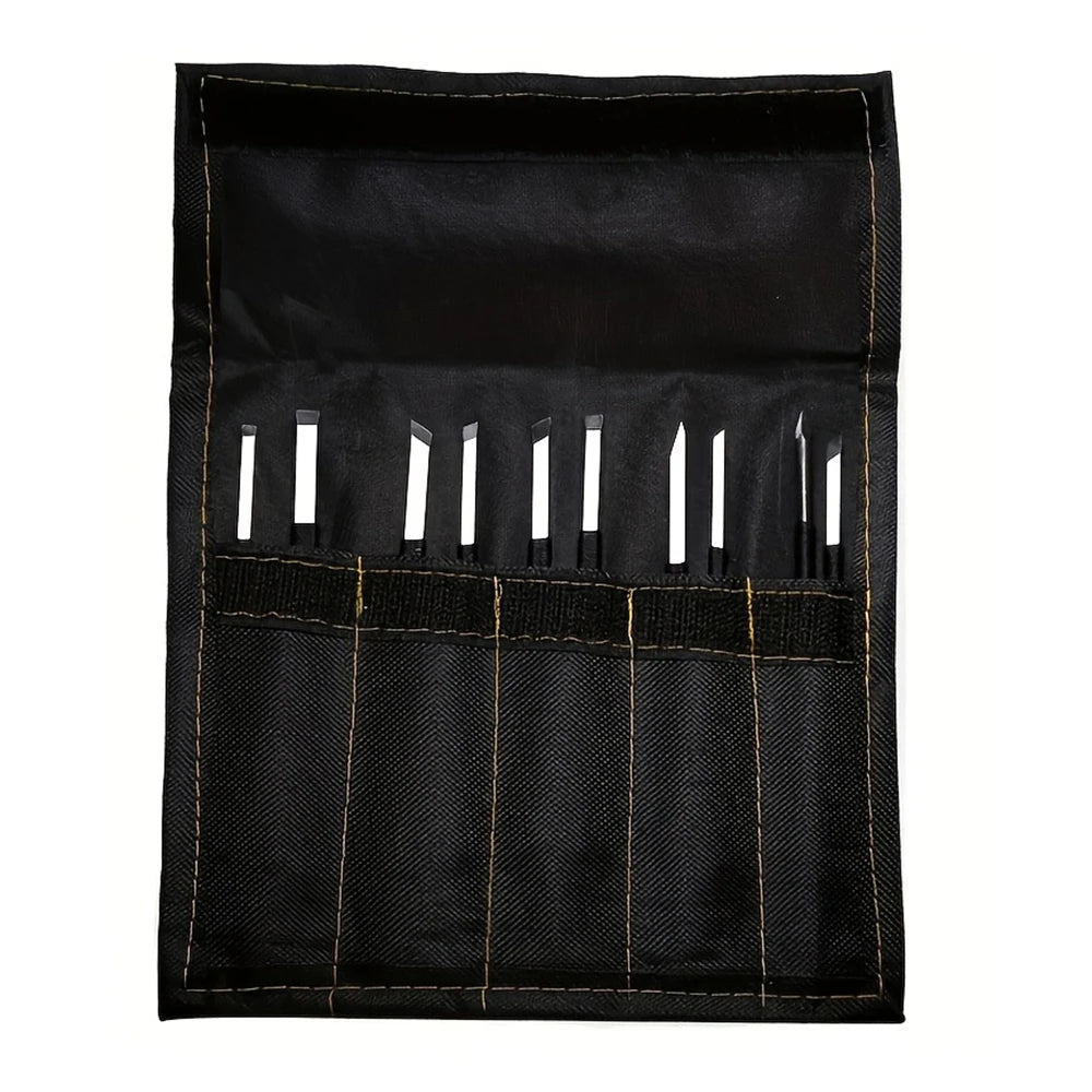 High Carbon Steel Stone Carving Tools Set 10pcs Engraving Sculpture Chisel Non Slip Handle Ideal for Soapstone Alabaster