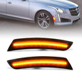 For Cadillac CTS 2014-2020 ATS 2015-2020 Smoked Lens LED Side Marker Reflectors Lamp Amber Front Side Fender Lights