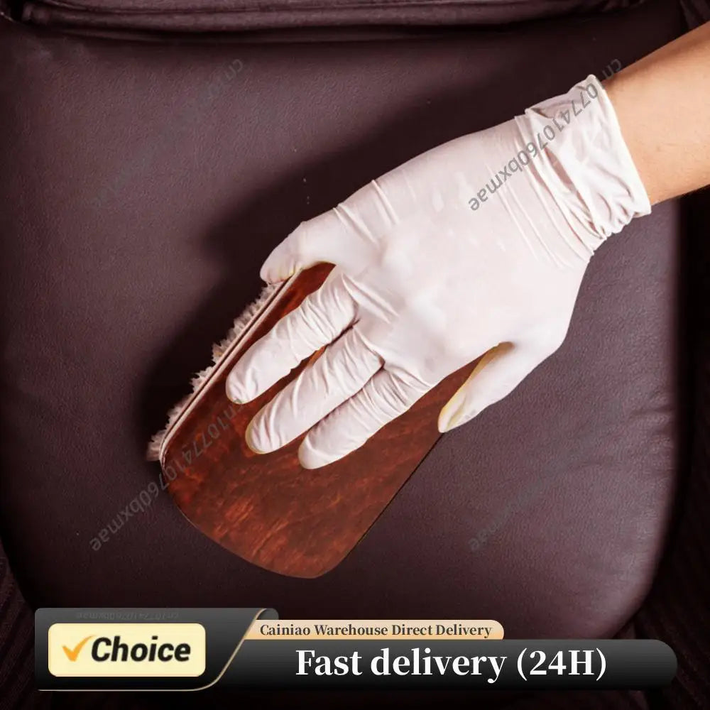 Car Interior Leather Textile Cleaning Brush with Horsehair Bristle Wood Handle